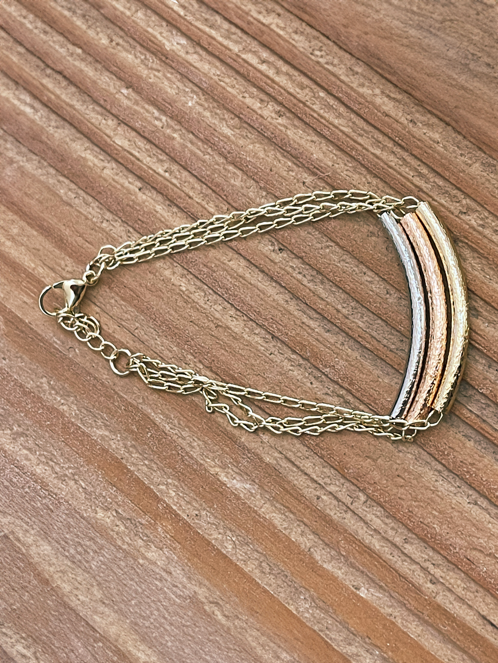 3 Tone Bar Bracelet