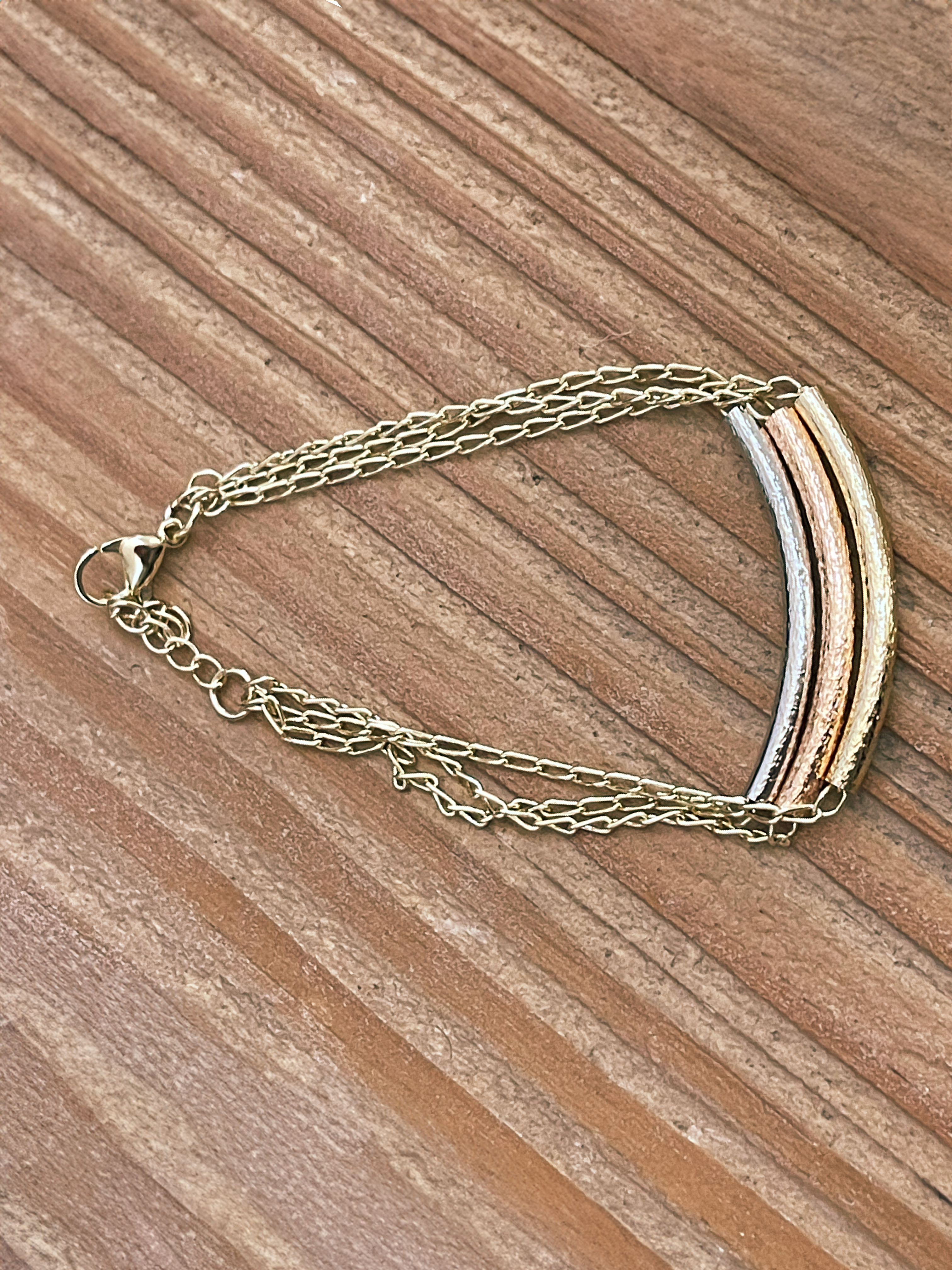 3 Tone Bar Bracelet