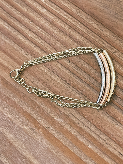 3 Tone Bar Bracelet