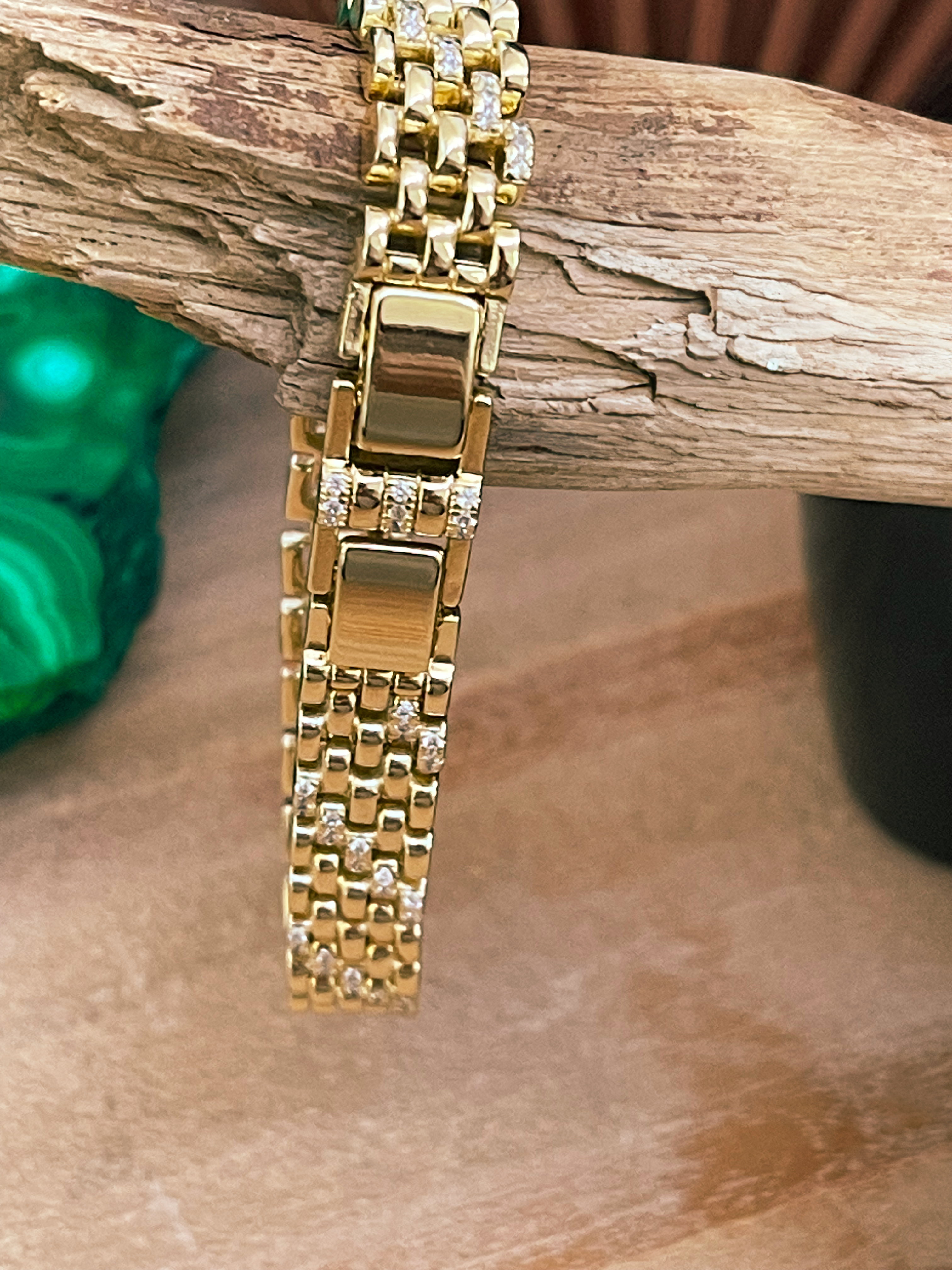 Large Stacked Gold Bracelet