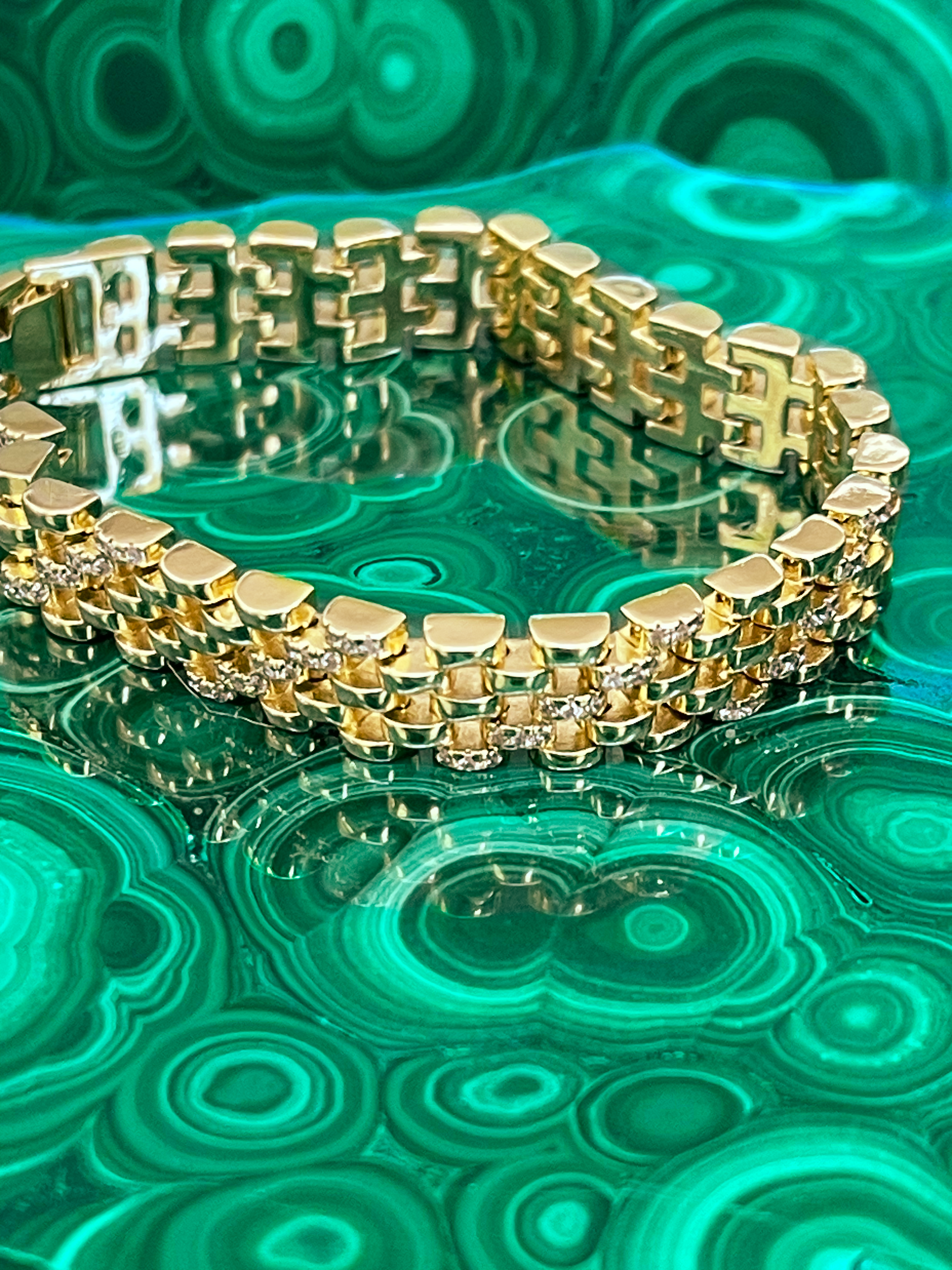 Large Stacked Gold Bracelet