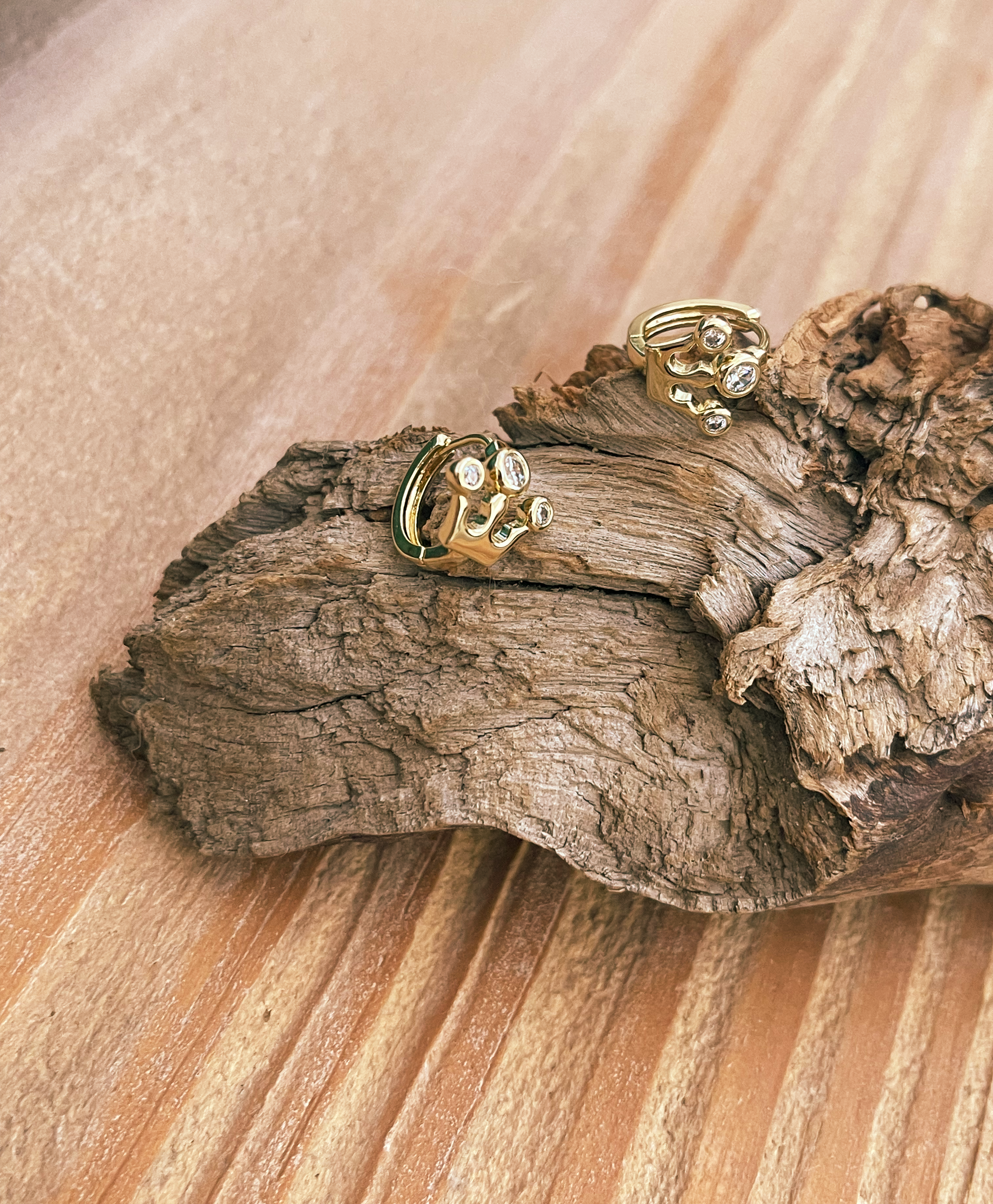 Crown Gold Earrings