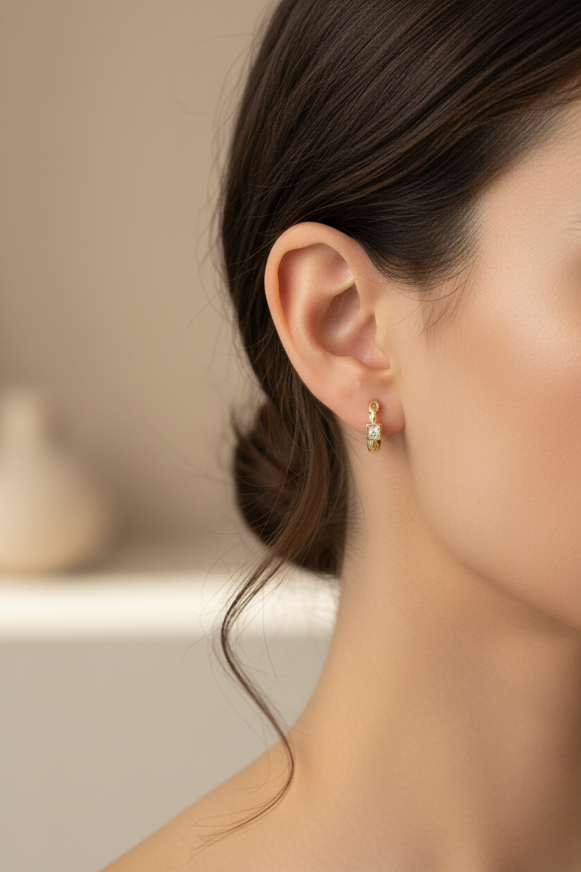 Cable Hoop Earrings