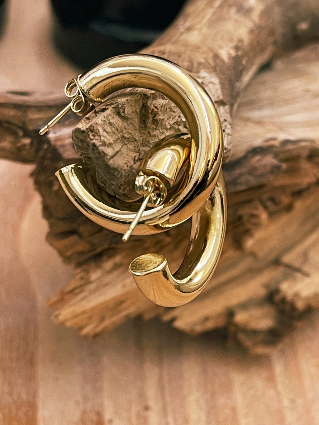 Large Gold Chunky Hoop Earrings