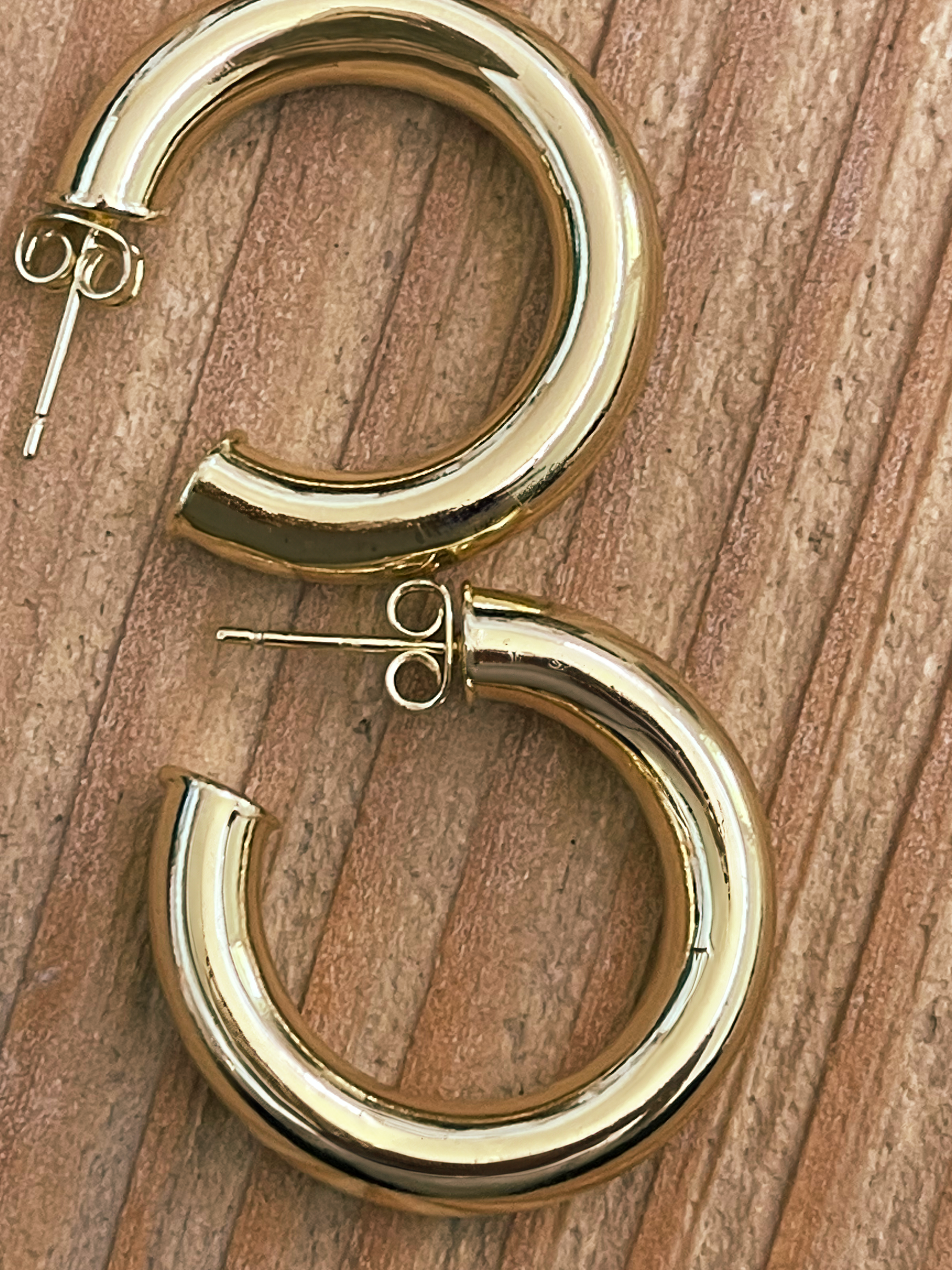 Large Gold Chunky Hoop Earrings