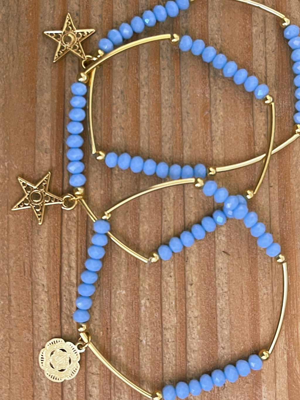 Star Charm Beaded Bracelet Set